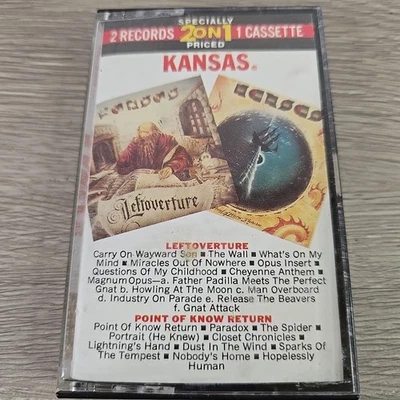 VTG ✅ Kansas LeftOverture Point of Know Return  2on1 Rock Album Cassette ✅ 1982 - Image 1 of 4