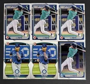 Lot of (6) Tai Peete Bowman Prospect Rookie Cards RC Seattle Mariners 1st - Bild 1 von 1