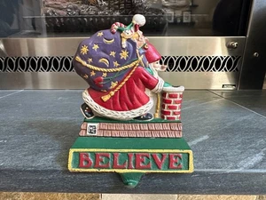 Midwest Mary Engelbreit Believe Cast Iron Christmas Stocking Holder Hanger - Picture 1 of 4