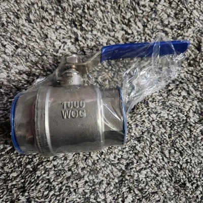 1-1/2" Ball Valve 316 Stainless Steel Full Port 1000 WOG NEW Sealed - Image 1 of 3