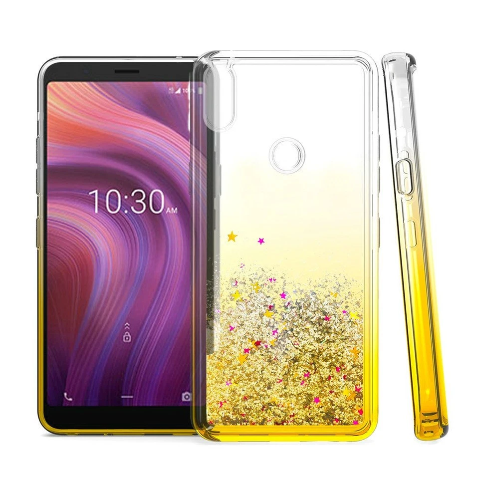 Estuche de caramelos con brillo líquido degradado GSA para Alcatel 3V (2019) - dorado Foto 1 de 1