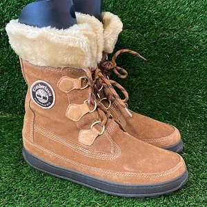 Timberland Mukluk Style, stivali scamosciati con bordo in pelliccia sintetica taglia donna taglia 9,5M - Foto 1 di 9