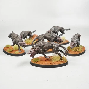 Lord Of The Rings Fell Wargs x6 Painted - LOTR Warhammer GW - Picture 1 of 3
