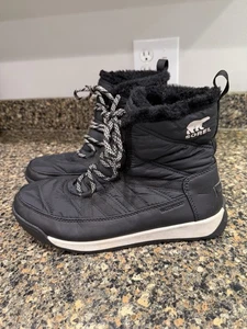 Sorel Whitney II wasserdichte schwarze Damen-Winterstiefel aus Leder 10 US NL3820-010 - Bild 1 von 10