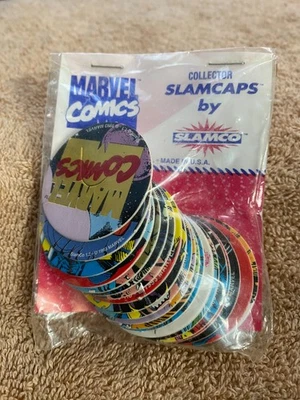 Vintage Marvel Comics Slamco Slam Caps (New In Package) Slam Battle 1993 - Image 1 of 4