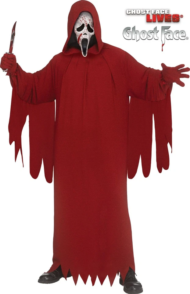 Crimson Red Deluxe GhostFace Adult Costume w/ Bloody Ghostface Mask  Free Ship! - Image 1 of 1