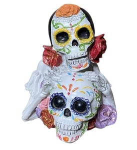 Day Of Dead Stacked Skulls Halloween Decoration 6.25” Dia De Los Muertos - Picture 1 of 5