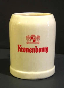 Vintage 1960s Kronenbourg Ceramic Beer Mug French Beer Belgium Mug - Picture 1 of 1
