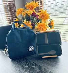 Thermal Insulated Tote Lunch Bag And Bento Leak Proof Lunch Box- NWT - Picture 1 of 11