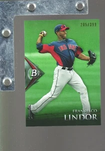 2014 Bowman Platinum #BPCP1 FRANCISCO LINDOR GREEN REFRACTOR #205/399 INDIANS - Picture 1 of 1