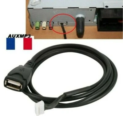 Cable USB Peugeot 207 307 308 407 Citroen C2 C3 C4 Autoradio RD9 RD43 RD45 Nuevo - Imagen 1 de 2