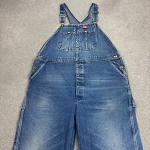 Dickies Dungarees Adult 44x28 Blue Overalls Bib Denim Work Wear Carpenter Mens* - Picture 1 of 11