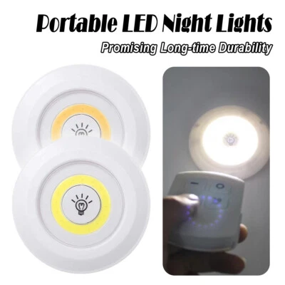 Led Cob Under Cabinet Light 3w Battery Operated Night With Remote Control Mini - Image 1 of 4