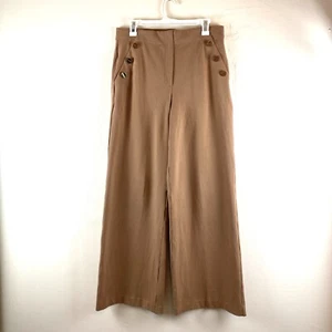 SPANX Pant Perfect Ponte Button Front Wide Leg Toffee Brown Women’s Size Large - Picture 1 of 18