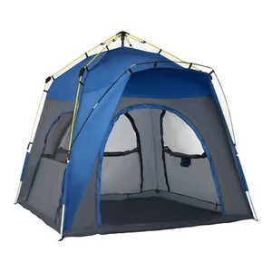 Automatic Camping Tent 4 Person Pop Up Backpacking Dome Shelter Portable - Picture 1 of 11
