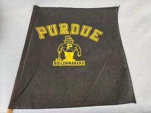 Vintage Purdue Boilermakers Black Flag With Purdue Pete On Wood Pole; 15x15" - Picture 1 of 6