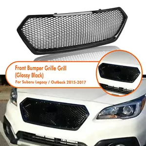 Parrilla de parachoques delantero malla para Subaru Legacy Outback 2015-2017 negro brillante - Imagen 1 de 16