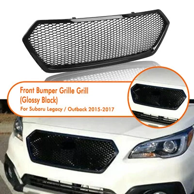 Parrilla de parachoques delantero malla para Subaru Legacy Outback 2015-2017 negro brillante Foto 1 de 4