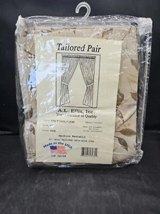 AL Ellis Curtain T792 Beverly Leaf Sage Curtain Panel Pair W/ Ties – 63”L x 83”W - Picture 1 of 8
