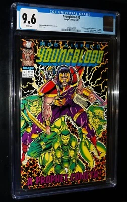 YOUNGBLOOD #2 1992 Image Comics CGC 9.6 Near Mint + WHITE PAGES - Image 1 of 3