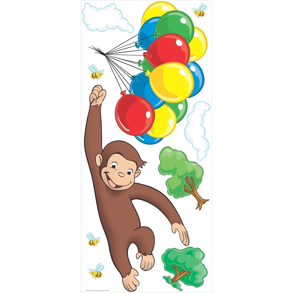 RoomMates RMK1082GM Curious George Peel & Stick Giant Wall Decal