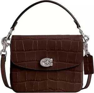 COACH Cassie Crossbody 19 Maple Brown Embossed Leather Bag CV435 - NEW WITH TAGS - Picture 1 of 7