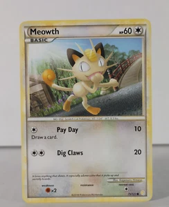 Meowth - HeartGold & SoulSilver - 75/123 - Pokemon TCG - Common - B - Picture 1 of 5