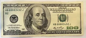 2006 $100 DOLLAR HB 8888 3492J FANCY SERIAL NUMBER "8888" - Picture 1 of 14