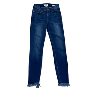 Pantalones de mezclilla con montura Le Skinny de Jeanne dobladillo triturado talla 26 - Imagen 1 de 10