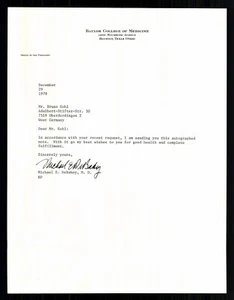 Michael Ellis De Bakey 1908-2008 Amerikanischer Herzchirurg Signiert + G 40916 - Bild 1 von 2