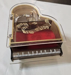 Vtg Jokiwa Lucite Grand Piano Music Box Made in Japan Plays You Light Up My Life - Picture 1 of 16