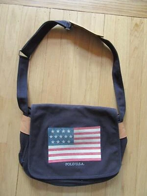 BOLSO VAQUERO 22D/POLO SPORT/BANDERA/RIBETE DE CUERO! Foto 1 de 4