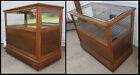 Antique Oak Quincy Showcase Works Tobacco Humidor Display Case Beaded & Beveled