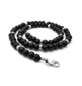 Hip Hop 10mm 18",20",24" Wooden Bead Lobster Clasp Necklace XC545 - Picture 1 of 6