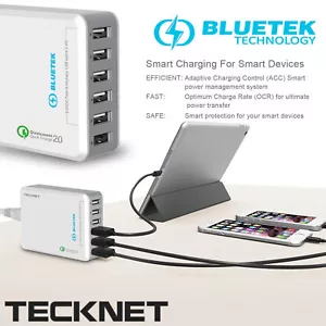6-Port Desktop Ladegerät Multi USB Schnell Ladestation Adapter EU Stromkabel NEU - Bild 1 von 9