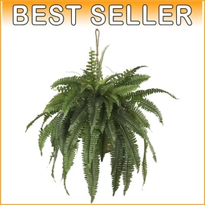 Durable 22-Inch Boston Fern Hanging Basket - No Watering, No Sunlight Needed - Picture 1 of 8