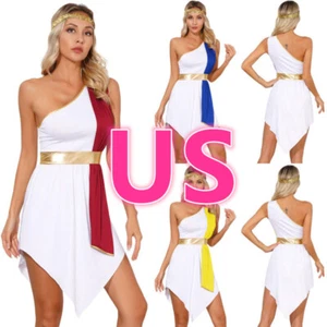 Women's Greek Roman Dresses Ancient Toga Greece Roman Queen Dress Dancewear - Picture 1 of 45