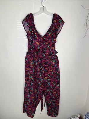 Mono corto colorido con cuello volantes sin mangas 2X AVA & VIV para mujer NUEVO Foto 1 de 4