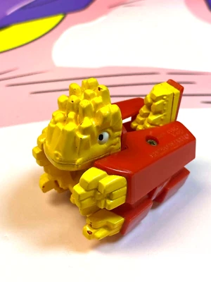 1990 McDonalds French Fries Transformer Ceratops Happy Meal Toy Figure Dinosaur - Image 1 of 3
