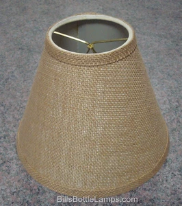 Rustic "Bulb Clip" Style BURLAP LAMP SHADE Table Desk Light Cottage Cabin Decor - Picture 1 of 6