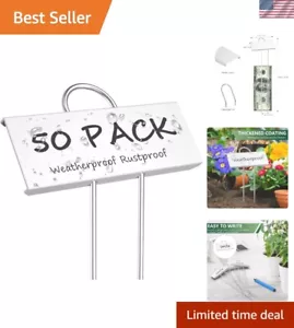 50-Pack Metal Plant Labels for Organized Garden Marking - Waterproof and Sturdy - Picture 1 of 9