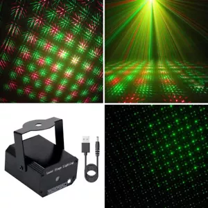 Laser Party Projektor Licht DJ Disco Bühnenleuchten LED Strobe Sound aktiviert - Bild 1 von 14