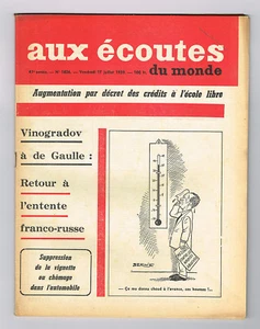 *** Aux écoutes du monde *** n° 1826 (17/07/1959) - Retour Entente Franco-Russe - Picture 1 of 2