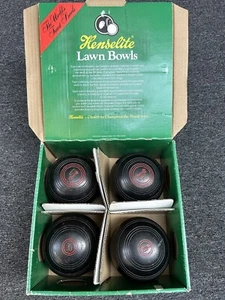 Henselite Classic 2 II Lawn Bowls Super Grip Dimple Grip w Original VTG Box - Picture 1 of 15