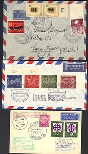 GERMANY 1950 1960 THREE COVERS INCLUDES FDC FIRST FLIGHT CARD & SPECIAL CANCELS - Picture 1 of 1