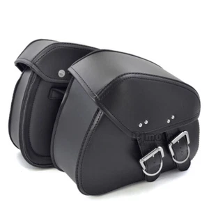 1 Pair Motorcycle Leather Saddle Bag Tool Bag Luggage Storage For Sportster Dyna - Imagen 1 de 9
