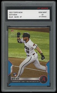 SETH BEER 2022 TOPPS NOW WALK OFF BLUE /49 1ST GRADED 10 ROOKIE CARD D-BACKS - Picture 1 of 1