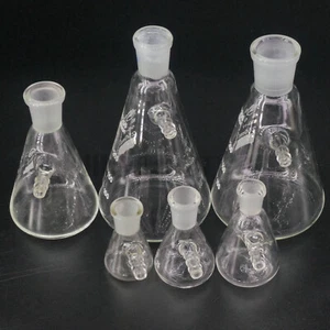 10ml 25ml 50ml 10/19 14/23 19/26 Joint Conical Filter Flask With Arm - Picture 1 of 17