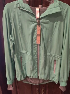 Chaqueta de Lluvia Nueva con Etiquetas Green Tea Color Menta Con Capucha Manga Larga Cremallera Talla Pequeña - Imagen 1 de 4