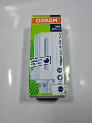 1x 18W OSRAM GX24q-2, 4 pin, Low Energy CFL Light Bulb 4000K Cool White Lamp - Image 1 of 2